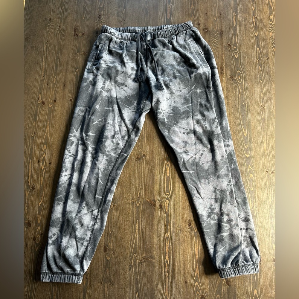 Black and grey tie dye sweatpants